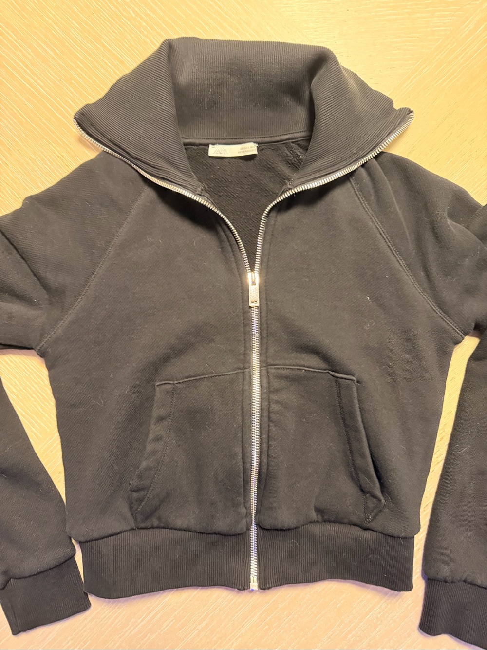 Zara Black Full-Zip Funnel Neck Jacket